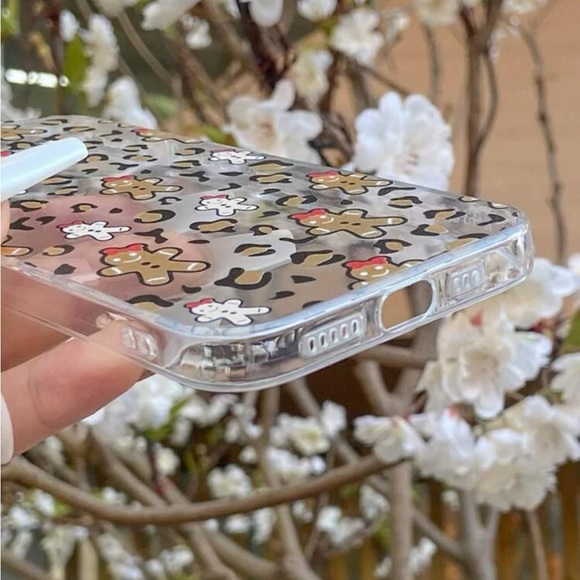 Clear gingerbread man iPhone 12 case - Picture 3 of 6